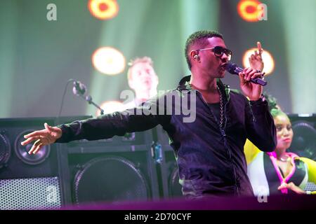 Einläuten mit Major Lazer beim Red Bull Culture Clash in der Wembley Arena im Norden Londons. Stockfoto