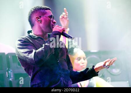 Einläuten mit Major Lazer beim Red Bull Culture Clash in der Wembley Arena im Norden Londons. Stockfoto