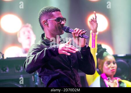 Einläuten mit Major Lazer beim Red Bull Culture Clash in der Wembley Arena im Norden Londons. Stockfoto