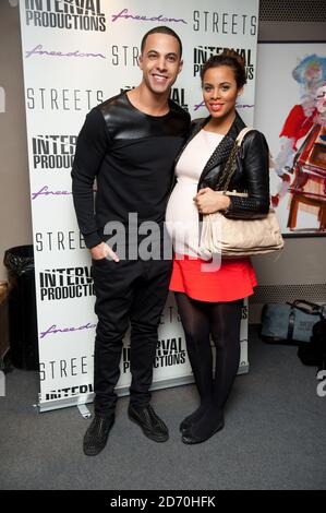 Marvin und Rochelle Humes bei der VIP-Nacht für Straßen, im Cockpit Theater im Norden Londons. Stockfoto