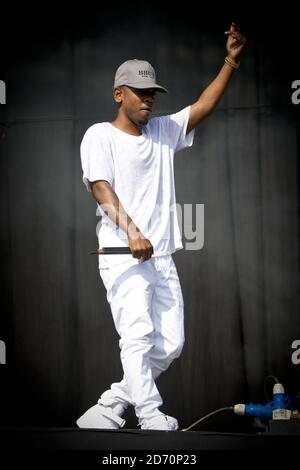 Kendrick Lamar tritt auf zwei der Wireless Festival, im Olympic Park in Ost-London. Stockfoto