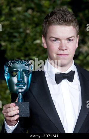 Will Poulter bei der Ankunft bei den EE British Academy Film Awards 2014 im Royal Opera House, Bow Street, London. Stockfoto