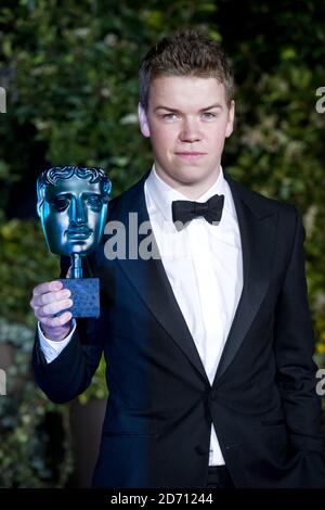 Will Poulter bei der Ankunft bei den EE British Academy Film Awards 2014 im Royal Opera House, Bow Street, London. Stockfoto