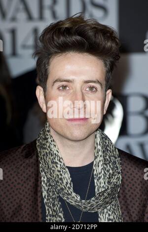 Nick Grimshaw nimmt an den Mastercard Brit Awards in der O2 Arena in East London Teil. Stockfoto