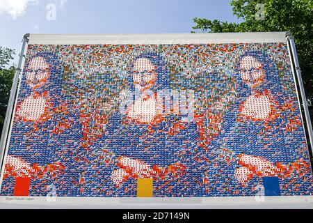 Miami Florida, International Book Fair Festival jährlich digital digitalisiert Mona Lisa Banner Kunst Kunstausstellung, Stockfoto