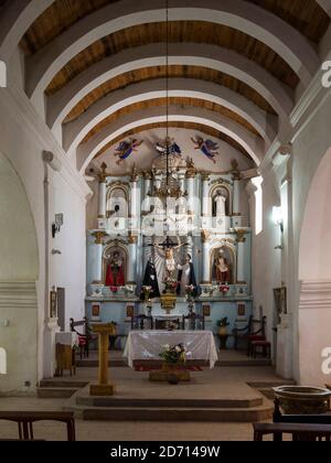 Kirche Iglesia San Jose (Gebäude 1796). Kleine Stadt Cachi in der Region Valles Calchaquies, Provinz Salta. Südamerika, Argentinien, November Stockfoto