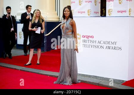 Naomi Campbell bei der Ankunft bei den Arqiva British Academy Television Awards 2014 im Theatre Royal, Drury Lane, London. Stockfoto