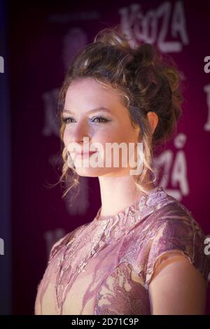 Dakota Blue Richards bei der Premiere des Cirque du Soleil - Kooza, in der Royal Albert Hall im Westen Londons. Stockfoto