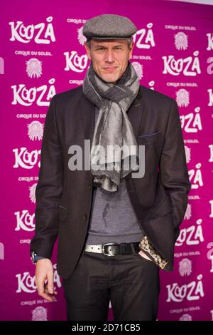 Mark Foster bei der Premiere des Cirque du Soleil - Kooza in der Royal Albert Hall im Westen Londons. Stockfoto