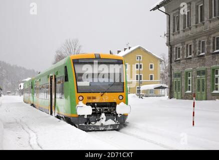 Bahnhof in Bayerisch Eisenstein. Bayern. Deutschland Stockfoto