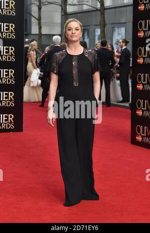 Tamzin Outhwaite Teilnahme an den Olivier Awards 2015, gesponsert von MasterCard, im Royal Opera House in Covent Garden, London Stockfoto