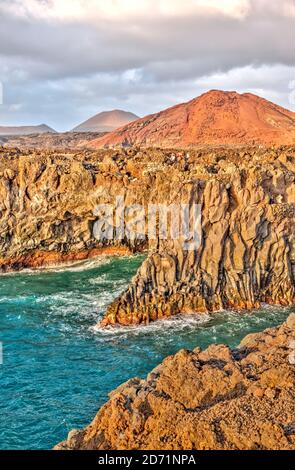 Los Hervideros, Lanzarote, Spanien Stockfoto