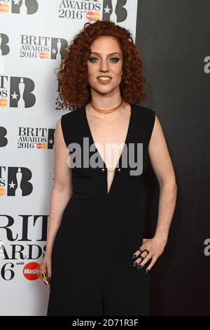 Jess Glynne bei den Brit Awards 2016 Nominierungen, in den ITV Studios im Süden Londons. Stockfoto