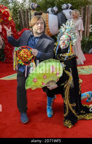 Jack Black bei der Premiere von Kung Fu Panda 3 im Odeon-Kino am Leicester Square, London. Stockfoto