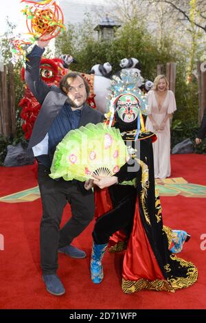 Jack Black bei der Premiere von Kung Fu Panda 3 im Odeon-Kino am Leicester Square, London. Stockfoto