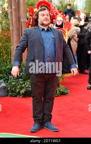 Jack Black bei der Premiere von Kung Fu Panda 3 im Odeon-Kino am Leicester Square, London. Stockfoto