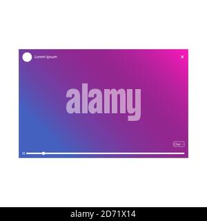 Mehrfarbige Videoplayer-Vorlage für Web- oder mobile Anwendungen. Vektorgrafik. Stock Vektor