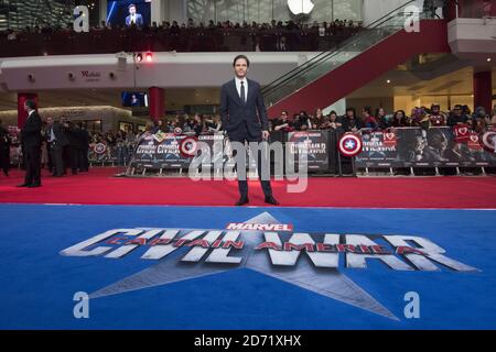 Daniel Bruhl bei der europäischen Premiere von Captain America: Civil war im Vue Westfield in Shepherd's Bush, London. Stockfoto