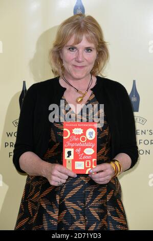 Autorin Hannah Rothschild im Londoner South Bank Centre beim Bailey's Women's Prize for Wonen's Fiction. Stockfoto