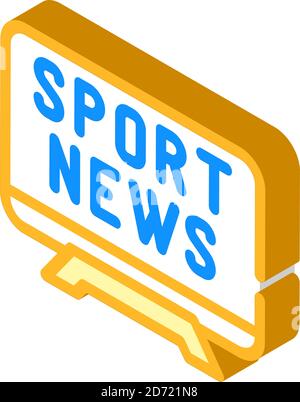 Sport News isometrische Symbol Vektor Illustration Zeichen Stock Vektor