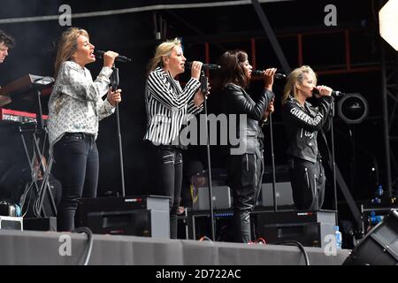 All Saints (l-r Melanie Blatt, Nicole Appleton, Shaznay Lewis, Natalie Appleton) beim V Festival im Hylands Park in Chelmsford, Essex. Bilddatum: Samstag, 20. August 2016. Bildnachweis sollte lauten: Matt Crossick/ EMPICS Entertainment. Stockfoto