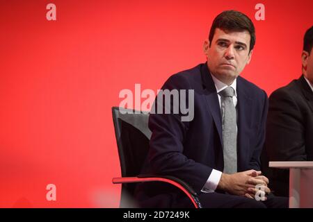 Andy Burnham, Schatten-Sekretär, am vierten Tag der Labour Party-Konferenz in Liverpool. Bilddatum: Mittwoch, 28. September 2016. Bildnachweis sollte lauten: Matt Crossick/ EMPICS Entertainment. Stockfoto