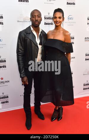 Alesha Dixon und Azuka Ononye nehmen an den Scottish Fashion Awards im Rosewood Hotel in London Teil. Bilddatum: Freitag, 21. Oktober 2016. Bildnachweis sollte lauten: Matt Crossick/ EMPICS Entertainment. Stockfoto