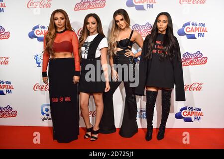 (Von links nach rechts) Jesy Nelson, Jade Thirlwall, Perrie Edwards und Leigh-Anne Pinnock von Little Mix beim Capital's Jingle Bell Ball mit Coca-Cola in der Londoner O2 Arena. Bilddatum: Samstag, 3. Dezember 2016. Bildnachweis sollte lauten: Matt Crossick/ EMPICS Entertainment. Stockfoto