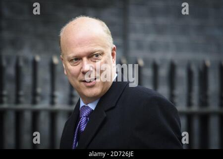 Chris Grayling MP, Staatssekretär für Verkehr, bei einer Kabinettssitzung in Downing Street, London. Bilddatum: Dienstag, 17. Januar 2016. Bildnachweis sollte lauten: Matt Crossick/ EMPICS Entertainment. Stockfoto