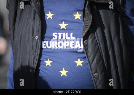 Demonstranten nehmen an einer Kundgebung gegen den Brexit im Zentrum von London Teil. Bilddatum: Samstag, 25. März 2017. Bildnachweis sollte lauten: Matt Crossick/ EMPICS Entertainment. Stockfoto