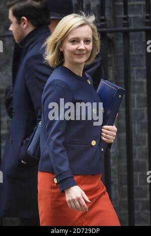 Justizsekretärin Liz Truss vor 10 Downing Street, London, nach einer Kabinettssitzung vor dem Premierminister, die offiziell Artikel 50 auslöste. Bilddatum: Mittwoch, 29. März 2017. Bildnachweis sollte lauten: Matt Crossick/ EMPICS Entertainment. Stockfoto