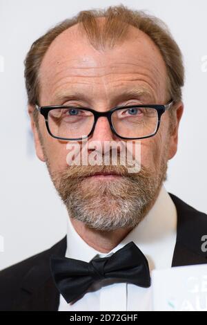 George Saunders im Bild, nachdem er den man Booker Prize für seinen Roman Lincoln im Bardo, in der Guildhall in London, gewonnen hat. Bilddatum: Dienstag, 17. Oktober 2017. Bildnachweis sollte lauten: Matt Crossick/ EMPICS Entertainment. Stockfoto