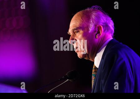 Der liberale Demokrat Vince Cable hält eine Rede bei den Pink News Awards in der One Street, London. Bilddatum: Mittwoch, 18. Oktober 2017. Bildnachweis sollte lauten: Matt Crossick/ EMPICS Entertainment. Stockfoto