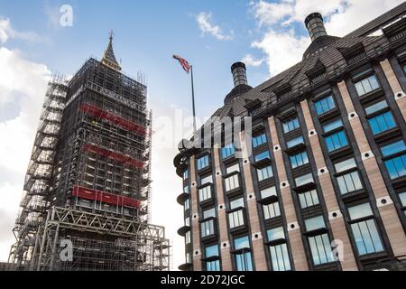 Gesamtansicht des Portcullis House in Westminster, London. Bilddatum: Mittwoch, 17. Januar 2018. Bildnachweis sollte lauten: Matt Crossick/ EMPICS Entertainment. Stockfoto