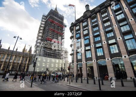 Gesamtansicht des Portcullis House in Westminster, London. Bilddatum: Mittwoch, 17. Januar 2018. Bildnachweis sollte lauten: Matt Crossick/ EMPICS Entertainment. Stockfoto