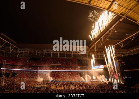 Shawn Mendes beim Capital's Summertime Ball mit Vodafone im Wembley Stadium, London. ... Stockfoto