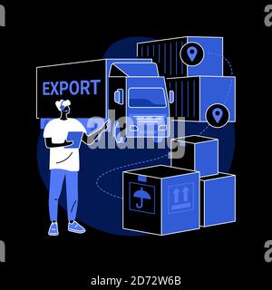 Abstrakte Konzeptdarstellung für Exportkontrolle. Stock Vektor