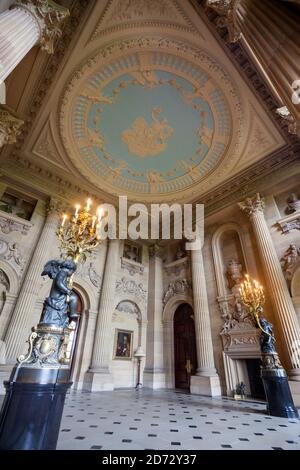 Die Eingangshalle des Duncombe Park, einem Herrenhaus in der Nähe von Helmsley in North Yorkshire Stockfoto