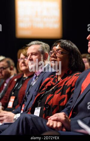 Diane Abbott während der Jahreskonferenz der Labour Party im Arena and Convention Center (ACC) in Liverpool. Bilddatum: Dienstag, 25. September 2018. Bildnachweis sollte lauten: Matt Crossick/ EMPICS Entertainment. Stockfoto