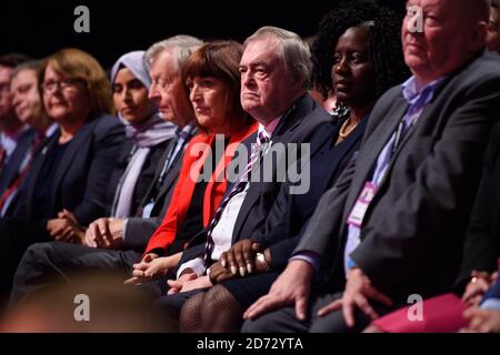 John Prescott während Jeremy Corbyns Rede auf der Jahreskonferenz der Labour Party im Arena and Convention Center (ACC) in Liverpool. Bilddatum: Mittwoch, 26. September 2018. Bildnachweis sollte lauten: Matt Crossick/ EMPICS Entertainment. Stockfoto