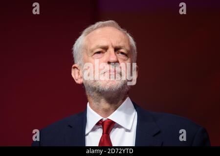 Der Gewerkschaftsführer Jeremy Corbyn spricht während der Jahreskonferenz der Labour Party im Arena and Convention Center (ACC) in Liverpool. Bilddatum: Mittwoch, 26. September 2018. Bildnachweis sollte lauten: Matt Crossick/ EMPICS Entertainment. Stockfoto