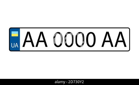 Nummernschild. Kfz-Kennzeichen. Kfz-Kennzeichen. Stock Vektor