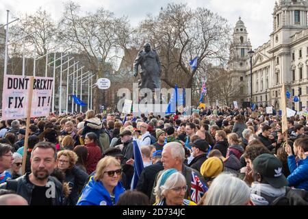 Anti-Brexit-Aktivisten, die am Votum-Marsch der Menschen in London teilnehmen. Bilddatum: Samstag, 23. März 2019. Bildnachweis sollte lauten: Matt Crossick/Empics Stockfoto