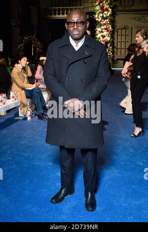 Edward Enninful in der Front Row während der Richard Quinn Show auf der London Fashion Week 2020. Februar in der Lawrence Hall in London. Bilddatum: Samstag, 15. Februar 2020. Bildnachweis sollte lauten: Matt Crossick/Empics Stockfoto