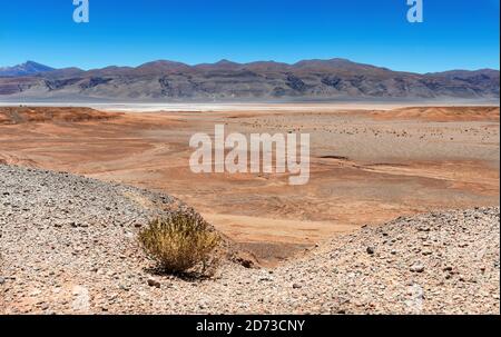 Die Salinen Salar de Pocitos im argentinischen Altiplano. Südamerika, Argentinien Stockfoto