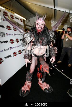 Gastgeber für den Abend Oderus Urungus von GWAR während der Metal Hammer Golden Gods Awards 2008 im Indig02 in Greenwich, London. Stockfoto