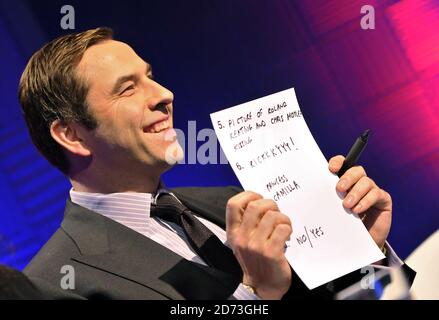 DIESE BILDER SIND AUF 0001 SAMSTAG, 29. MÄRZ 2009 VERPEINBAR. David Walliams während der Aufnahme der Chris Moyles' Quiz Night, in den London Studios im Zentrum von London. Die Show wird am Sonntag, den 29. März 2009 um 2200 Uhr auf Channel 4 übertragen. Stockfoto