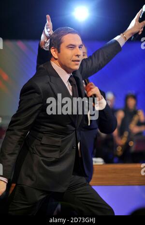 DIESE BILDER SIND AUF 0001 SAMSTAG, 29. MÄRZ 2009 VERPEINBAR. David Walliams während der Aufnahme der Chris Moyles' Quiz Night, in den London Studios im Zentrum von London. Die Show wird am Sonntag, den 29. März 2009 um 2200 Uhr auf Channel 4 übertragen. Stockfoto