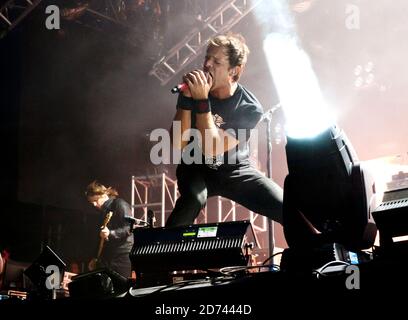 Pendel beim Leeds Festival im Bramham Park in West Yorkshire. Stockfoto