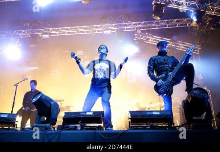 Pendel beim Leeds Festival im Bramham Park in West Yorkshire. Stockfoto